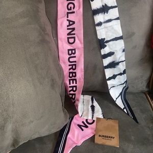Burberry  Reversible Silk Skinny Scarf